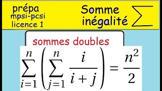 prepa MPSI PCSI fac Exercice sur les sommes doubles rectangulaires i sur ij [upl. by Evod474]