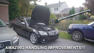 W204 MERCEDES C350 STRUT BAR UPGRADE GOT SURPRISING HANDLING RESULTS [upl. by Fougere]