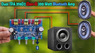 Dual TPA 3116D2 Bluetooth  50W Right50W Left amp 100W Sub  21 Amp [upl. by Kenison623]