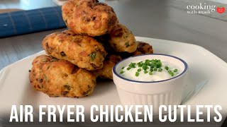 Air Fryer Indian Chicken Cutlets  How To Make Healthy Indian Food [upl. by Casilda]