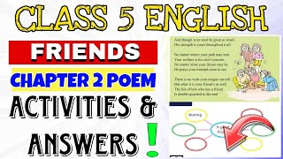 CLASS 5 ENGLISH FRIEND POEM FULL ACTIVITIES ANSWERS QUESTION AND ANSWERS [upl. by Nitsreik]