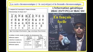 P4exercice le caryotype et la formule chromosomique en français facile SVT 2BAC [upl. by Bathesda]