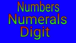 DIGIT  NUMERAL  NUMBER [upl. by Yetta93]