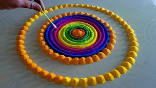 Ganesh Chaturthi Rangoli designs  46 Satisfying video  Sand art [upl. by Ricardama]