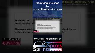 Scrum Master SM Interview Question 172 of 200 scrummasterinterview scrummaster agileinterview [upl. by Dyoll]