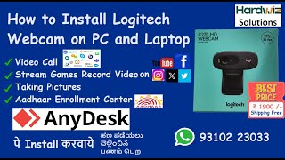 Logitech C270 HD Webcam Installation  Logitech Webcam for C270 Aadhaar Enrollment UIDAI  Hardwiz [upl. by Eleaffar]