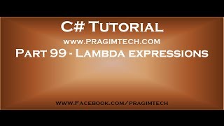 Part 99 Lambda expression in c [upl. by Kesley]