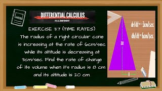 Differential Calculus Feliciano and Uy Exercise 37Right Circular Cone [upl. by Ritter]