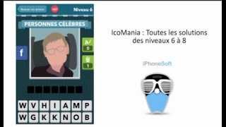 Solutions Icomania  Toutes les solutions du jeu des niveaux 6 a 8 [upl. by Rivard532]