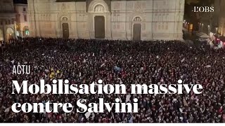 A Bologne mobilisation monstre contre Salvini à l’approche d’élections clés pour la gauche [upl. by Shuma397]