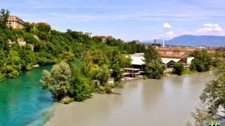 Confluence of Rhone and Arve Rivers  Geneva Switzerland [upl. by Leugimesoj]