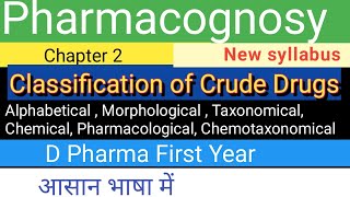 Pharmacognosy Chapter 2 D Pharma first year  Classification of Crude Drugs Chapter2Pharmacognosy [upl. by Pahl]