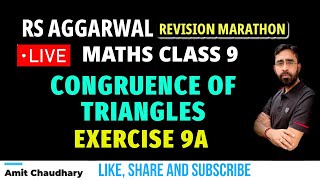 Exercise 9A  Congruence of Triangles  RS Aggarwal Maths Class 9  Chapter 9  Congruent Triangles [upl. by Kaine37]