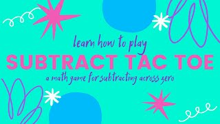 Subtraction Tic Tac Toe Math Game [upl. by Ssur]