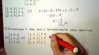 ALG Unidade 1  Matrizes  Exercícios Resolvidos 3 e 4 Determinante de Ordem 3 [upl. by Hnil427]