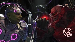 Injustice 2  Brainiac Vs Atrocitus  All IntroOutros Clash Dialogues Super Moves [upl. by Anemolif]