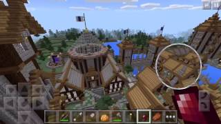 Skrimville Epic Minecraft Fantasy medieval town made for MCPE [upl. by Aneekahs734]