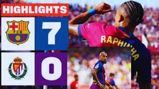 FC BARCELONA 7  0 REAL VALLADOLID CF  HIGHLIGHTS LALIGA EA SPORTSsport channelsky sport news [upl. by Akeimahs]