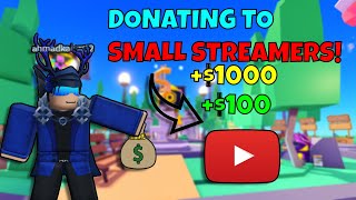 Donating Small Streamers Robux PLS DONATE [upl. by Malinin873]