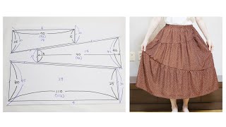 2단계 동손  사선 티어드 스커트 oblique tiered skirt [upl. by Rand295]