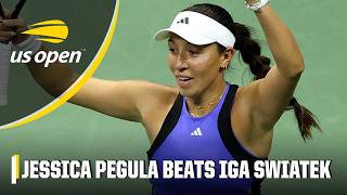 Jessica Pegula defeats Iga Swiatek to make her first career grand slam semifinal  2024 US Open [upl. by Euk]