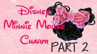 PART 2 Minnie Mouse Rainbow Loom Charm Tutorial [upl. by Junna]