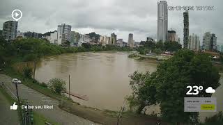 O nivel desceu 🙌 Rio ItajaíAçu 300 metros redondos [upl. by Dolph667]