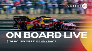 Onboard the 51 LIVE race action at 24H of Le Mans 2024  Ferrari Hypercar Part 3 [upl. by Otrebilif]