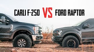 Carli Suspension F250 VS Ford Raptor  Which Is Better In The Dirt [upl. by Aneelad747]