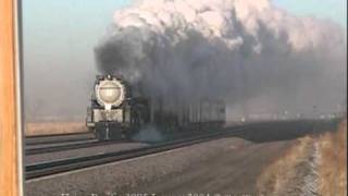 Union Pacific 3985 steaming to the Super Bowl Jan2004  Lexington Neb [upl. by Jurdi858]