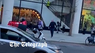 Moment passersby intervene as robbers stab people in central London [upl. by Farah]