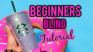 How to bling a Starbucks Tumbler  Beginners Bling Guide  Rhinestone Tutorial [upl. by Atnovart]