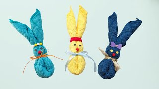 DIY Osterhase aus einem Handtuch basteln  Osterdeko 🐰 Ostergeschenke selber machen [upl. by Korenblat]