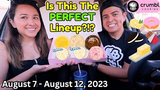 NEW Crumbl Cookies Review Golden Oreo Lemon Bar Pink Doughnut Brownie Kentucky Butter Cake 2023 [upl. by Ainahs]