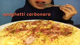 Asmr spaghetti carbonara ll spaghetti wow tigaribuan ll eating sound [upl. by Simonetta]