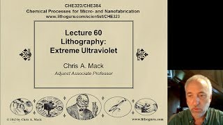 Lecture 60 CHE 323 Extreme Ultraviolet EUV Lithography [upl. by Tonnie]