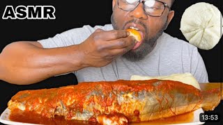 ASMR FUFU AND PEPPER SOUP WITH THE LONGEST FISH EVER AFRICAN FOOD MUKBANG [upl. by Yerot]