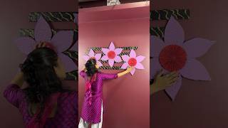 Beautiful Flower Wall Decor Idea short reel youtubeshort diycrafts viral trending floraldecor [upl. by Remas106]