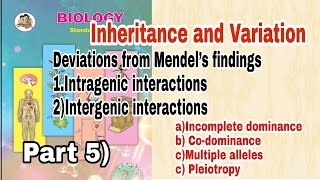 Inheritance and Variation part5 class 12 Deviations from Mendel Genetic Interaction [upl. by Ykroc]