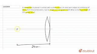 A convex lens is placed in contact with a plane mirror An axial point object at a [upl. by Ydnolem220]