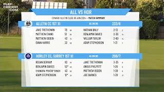 Alleyn CC 1st XI v Horley CC Surrey 1st XI [upl. by Manton735]