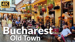 4k Walking Tour of Bucharest Old City Center Romania  Charming Old Town Tour [upl. by Raclima]