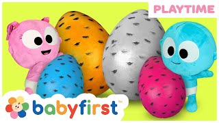 Educational videos for kids  Giant surprise egg w GooGoo amp GaaGaa  Learning Shapes  BabyFirst TV [upl. by Arym]