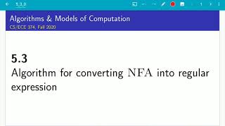 UIUC CS 374 FA 20 53 Converting NFA into a regular expression  an illustrated guide [upl. by Christmas]