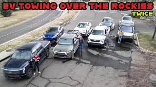 Electric Trucks Tow 500mi Over The Rocky Mountains Cybertruck vs Lightning vs Silverado EV vs R1T [upl. by Oribella]