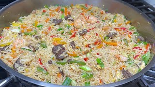 How to cook fried rice with Beef and veggetables [upl. by Fagin]