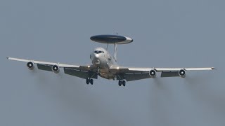 Nato Flugplatz Geilenkirchen Planespotting vom 02082024  NATO Boeing E3A Sentry 707320 [upl. by Nahgeem865]