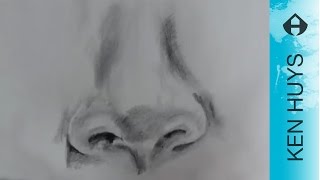 HOE TEKEN JE EEN NEUS  HOW TO DRAW A NOSE English SUB [upl. by Daiz]