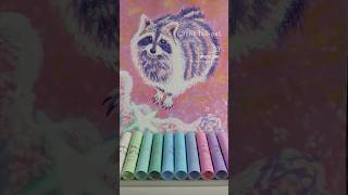 Tempera Paint Sticks Sunset Roundboy raccoon painting beach pink art cute pastel summer [upl. by Frydman]