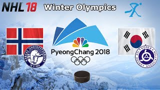 Winter Olympics 2018  Norway vs Korea  Qualification Playoffs  NHL 18 [upl. by Eniahpets152]